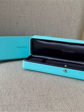 Tiffany & Co. Robin's Egg Blue Jewelry Case with Navy Interior